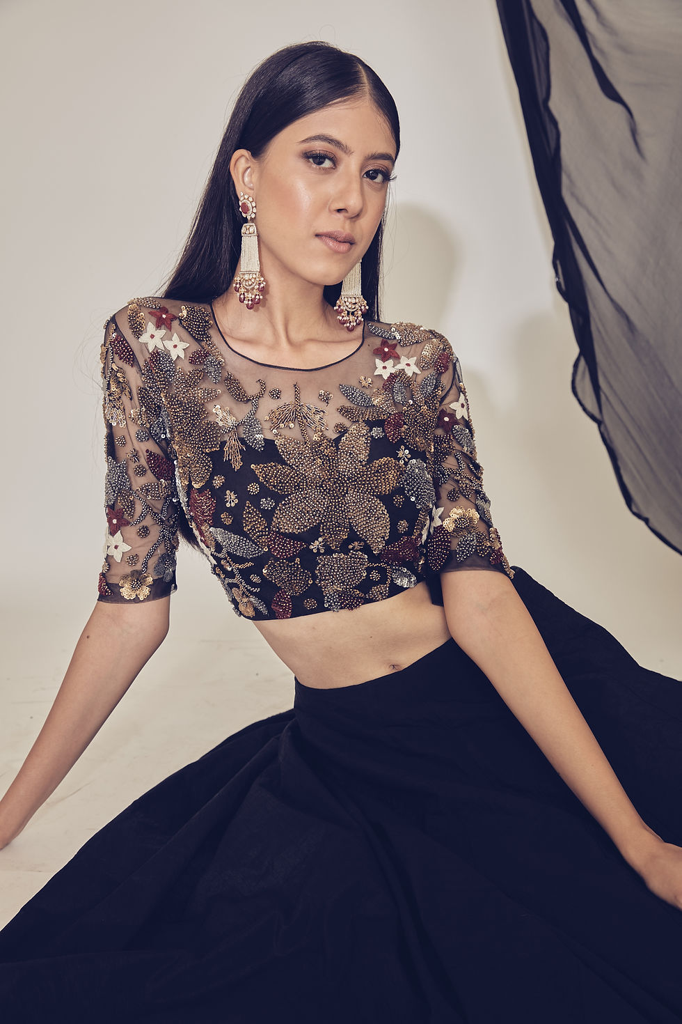 Thumbnail: Black Blaze lehenga