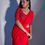 Thumbnail: Predraped Red Georgette saree