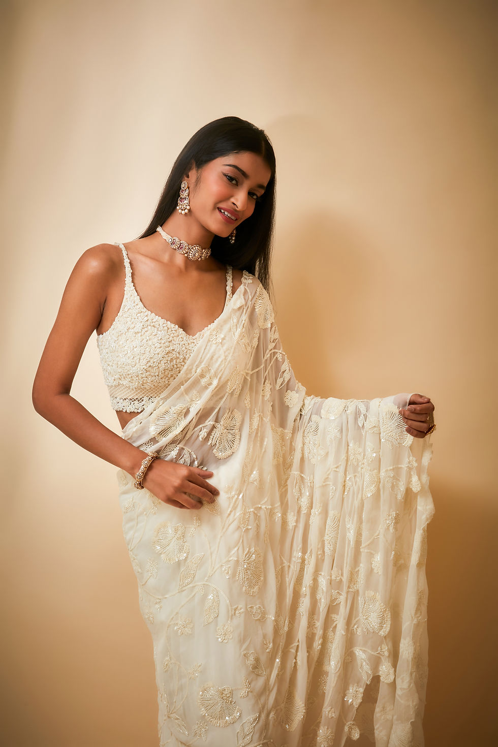 Thumbnail: Whispers of the Leaf Saree