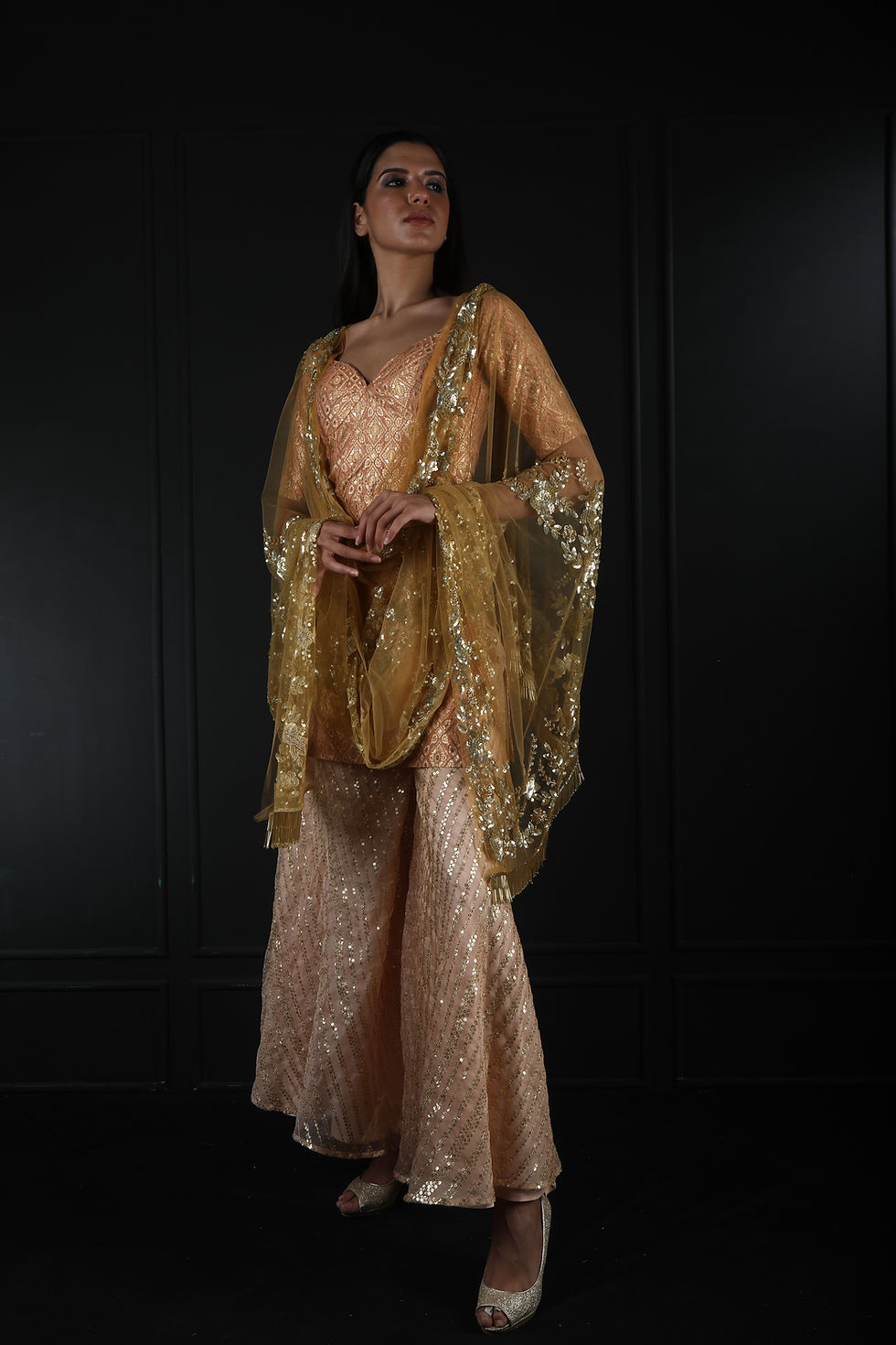 Thumbnail: Brocade chanderi sharara