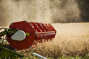 Combine Harvester on Field