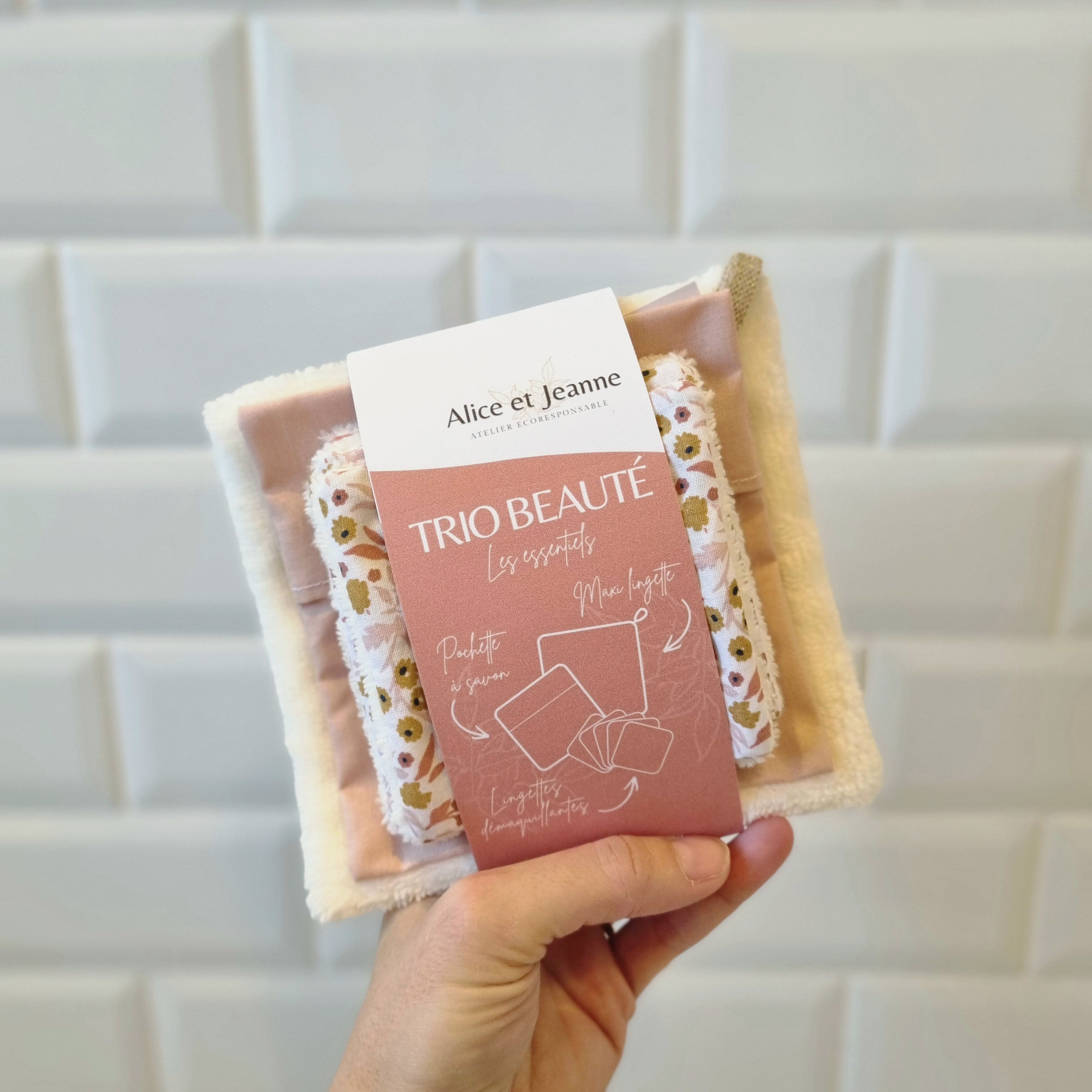 PRO Trio beauté zéro déchet - Lingettes, pochette à savon et maxi lingette