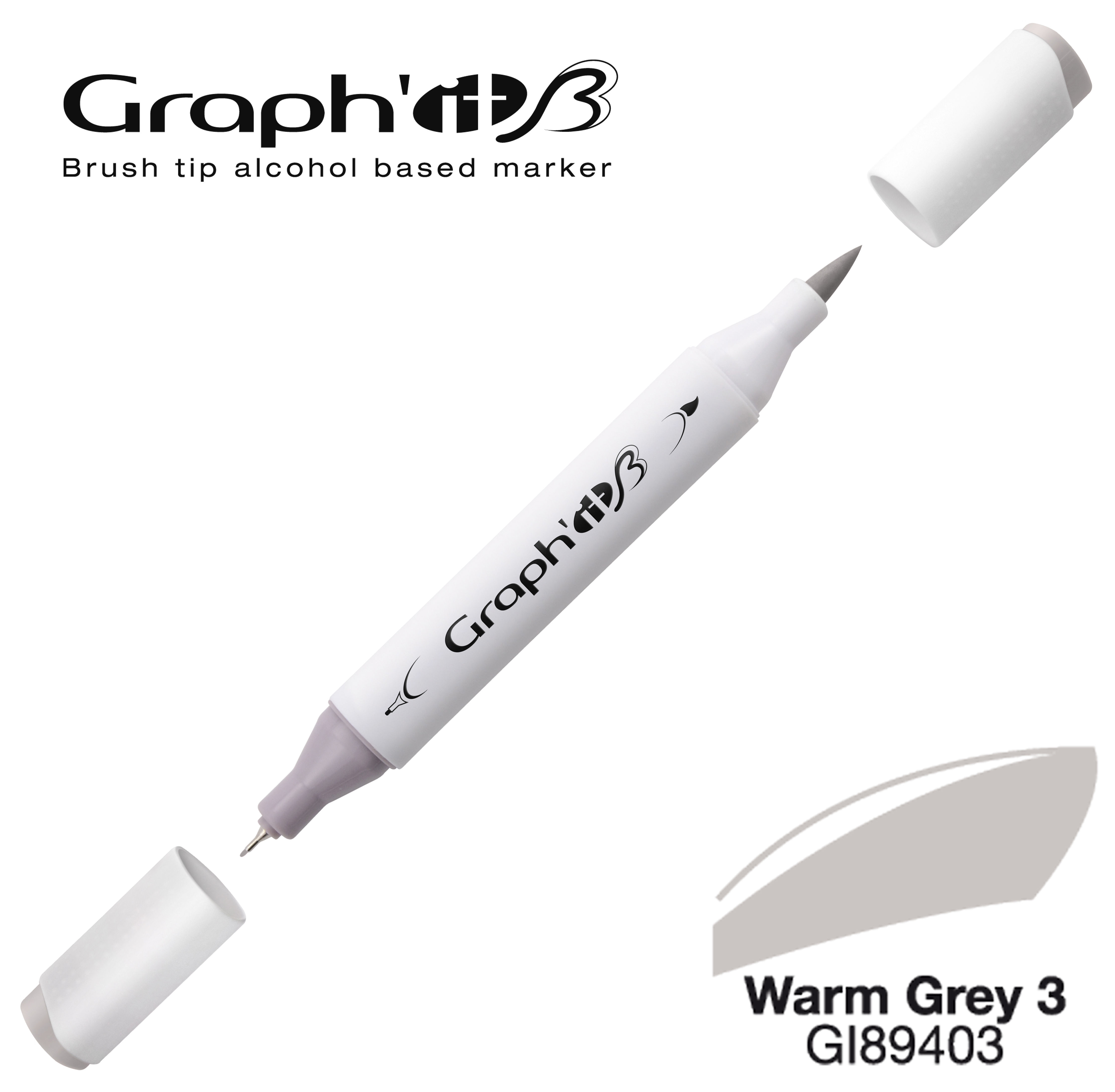 Graph'it Marqueur alcool brush 9403 - Warm Grey 3