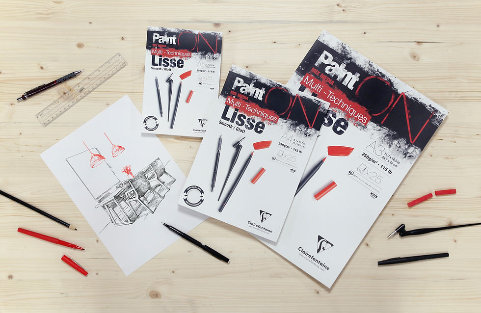 Miniature : CLAIREFONTAINE PaintON Lisse bloc collé 25F A4 250g