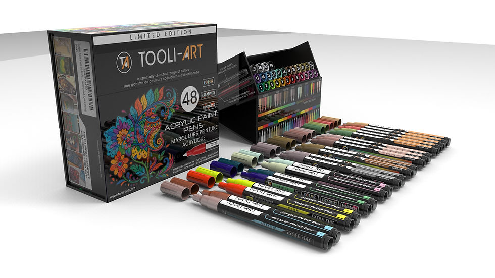Miniature : TOOLI ART Marqueurs Acryliques Set 48 couleurs EF 0.7mm