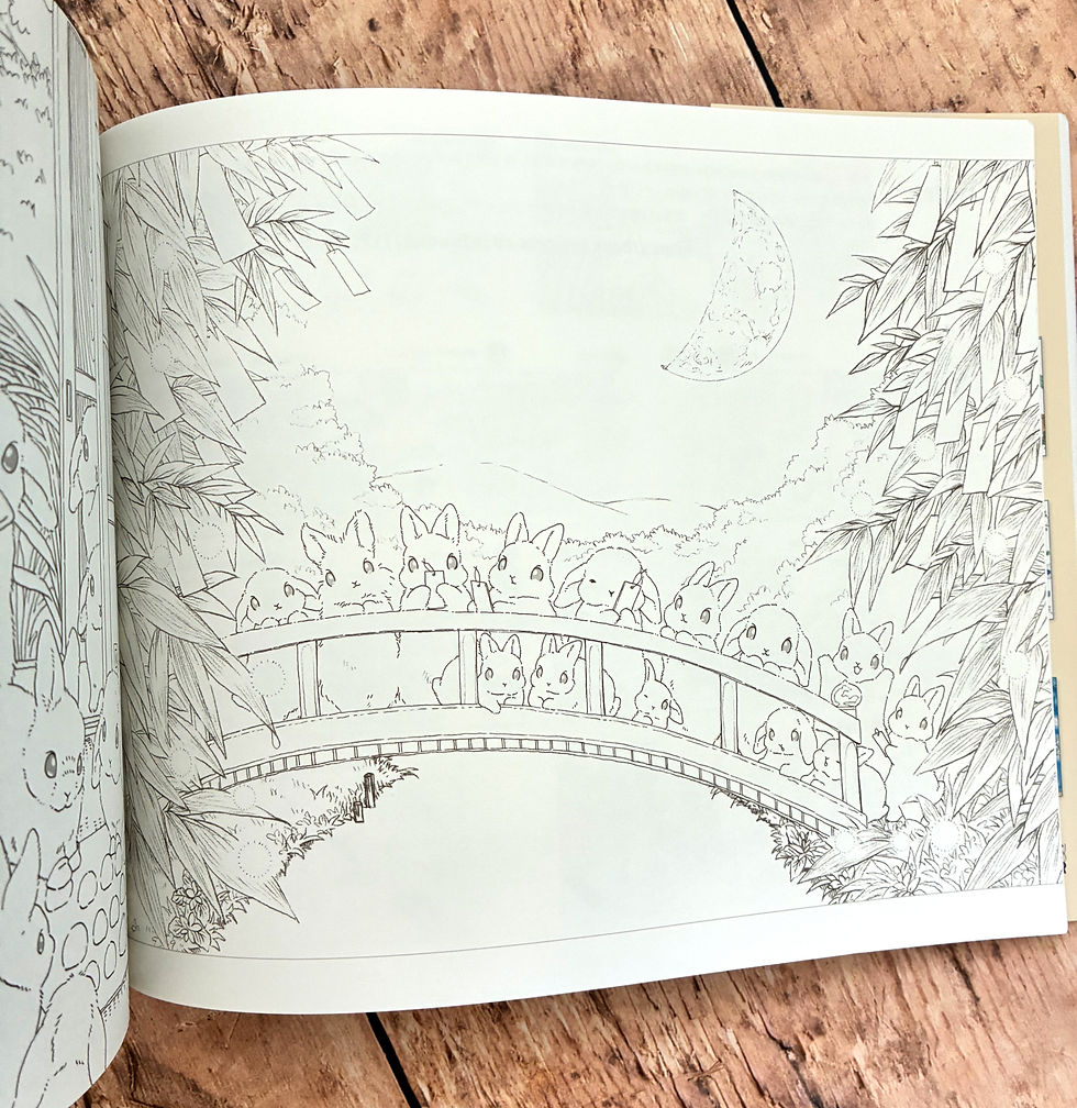 Miniature : Livre de coloriage "Rabbits and Nostalgic Japanese Scenery"