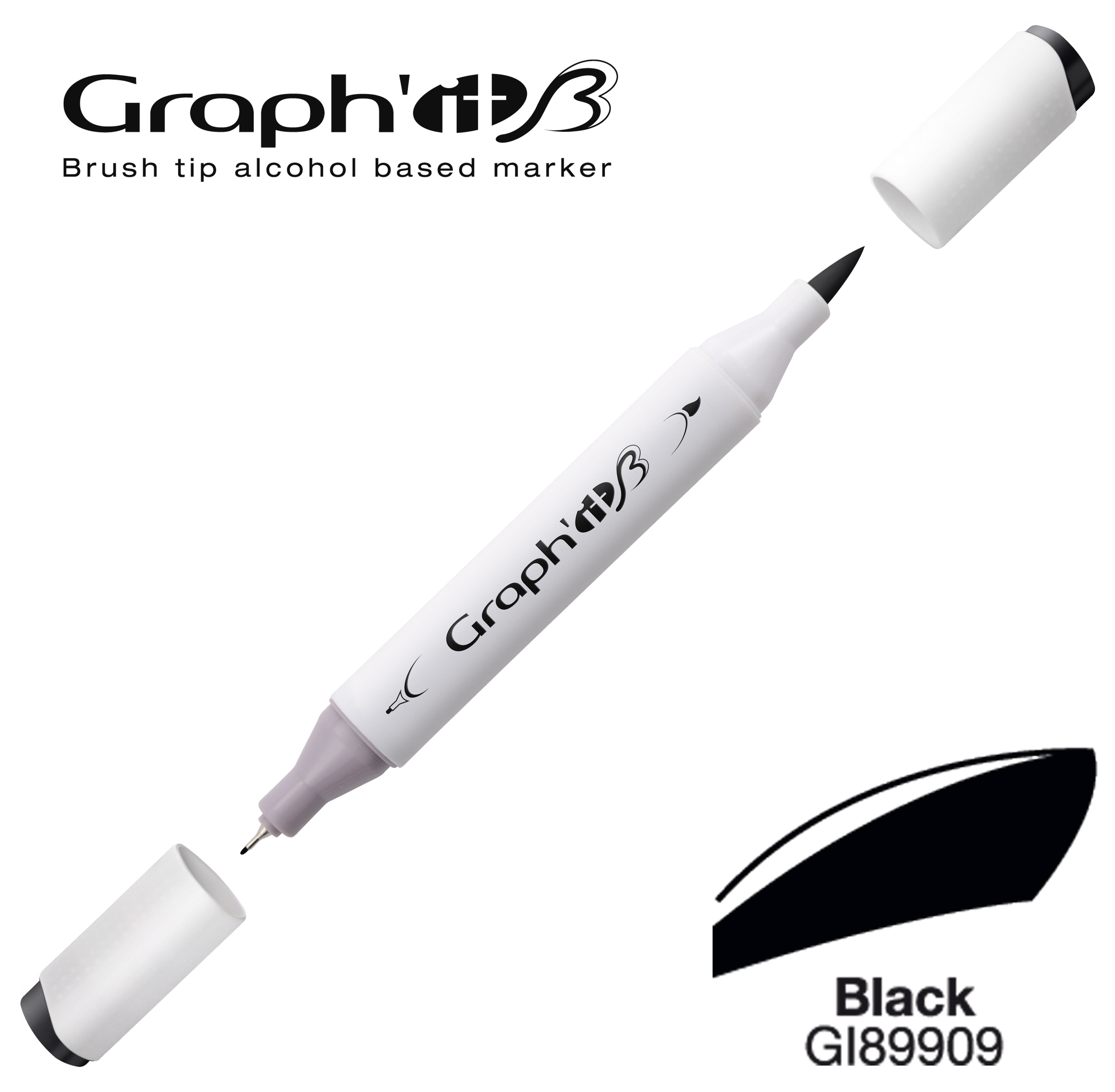 Graph'it Marqueur alcool brush 9909 - Black