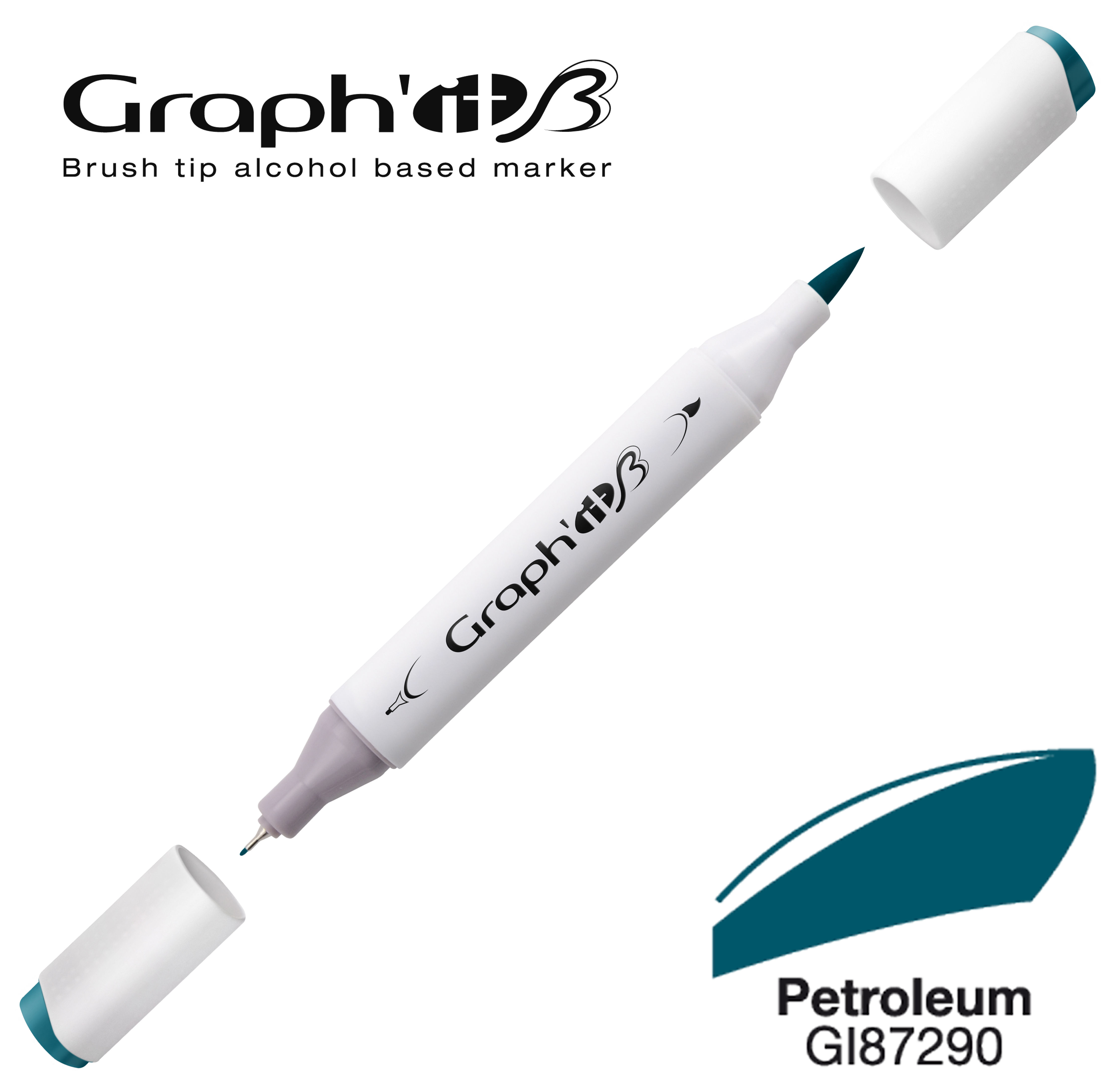 Graph'it Marqueur alcool brush 7290 - Petroleum