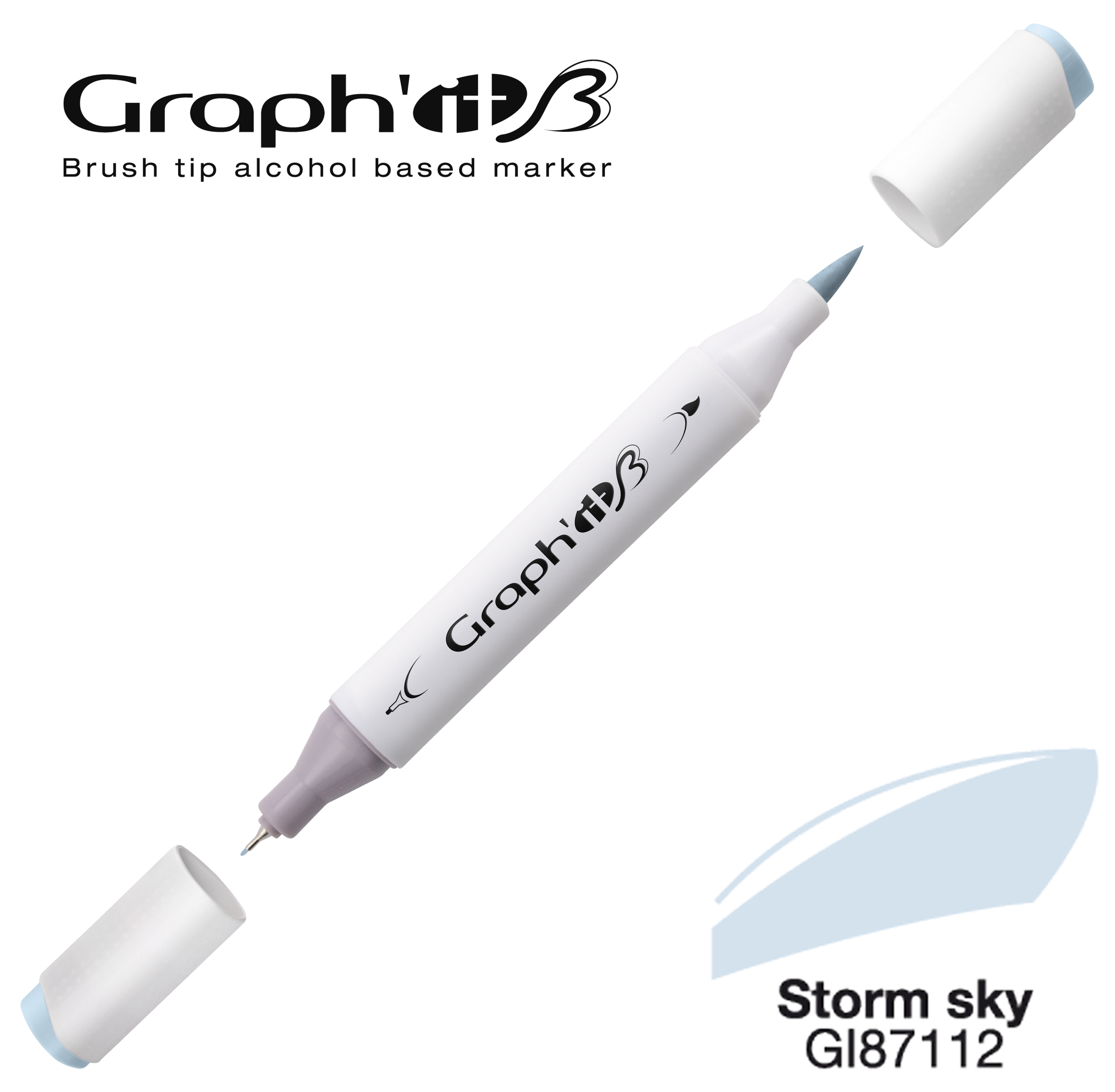 Graph'it Marqueur alcool brush 7112 - Storm Sky