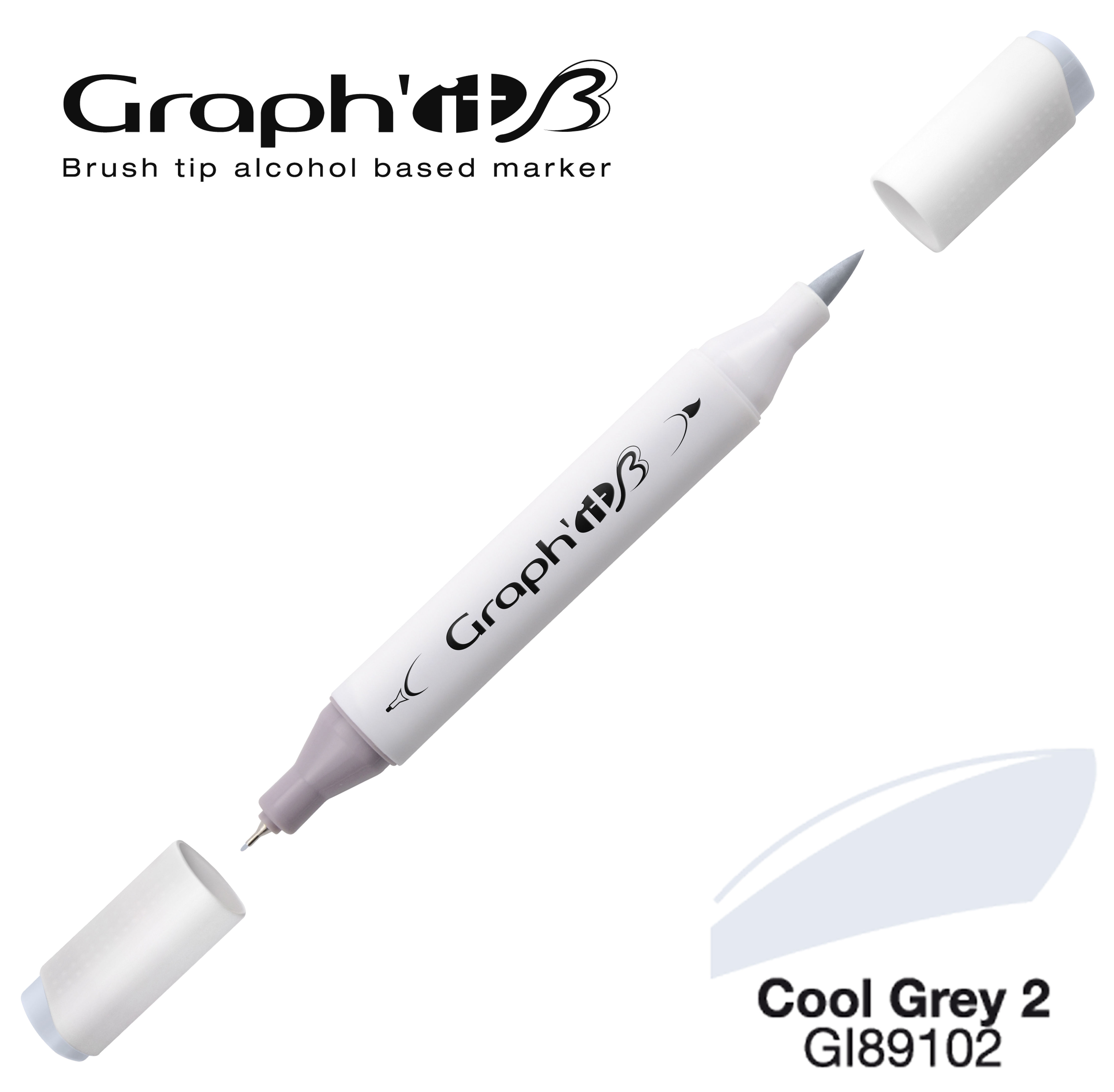 Graph'it Marqueur alcool brush 9102 - Cool Grey 2