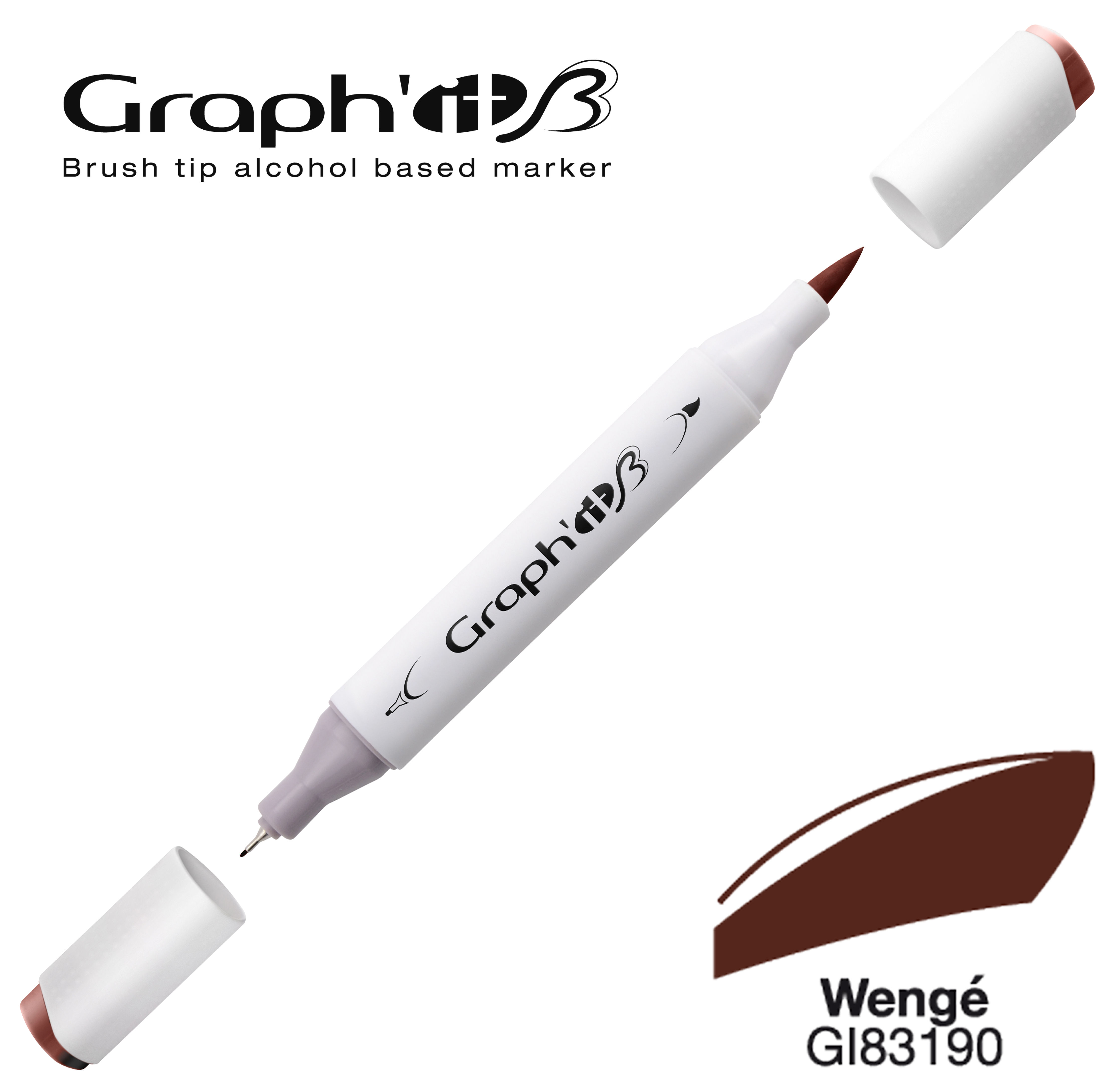 Graph'it Marqueur alcool brush 3190 - Wengé