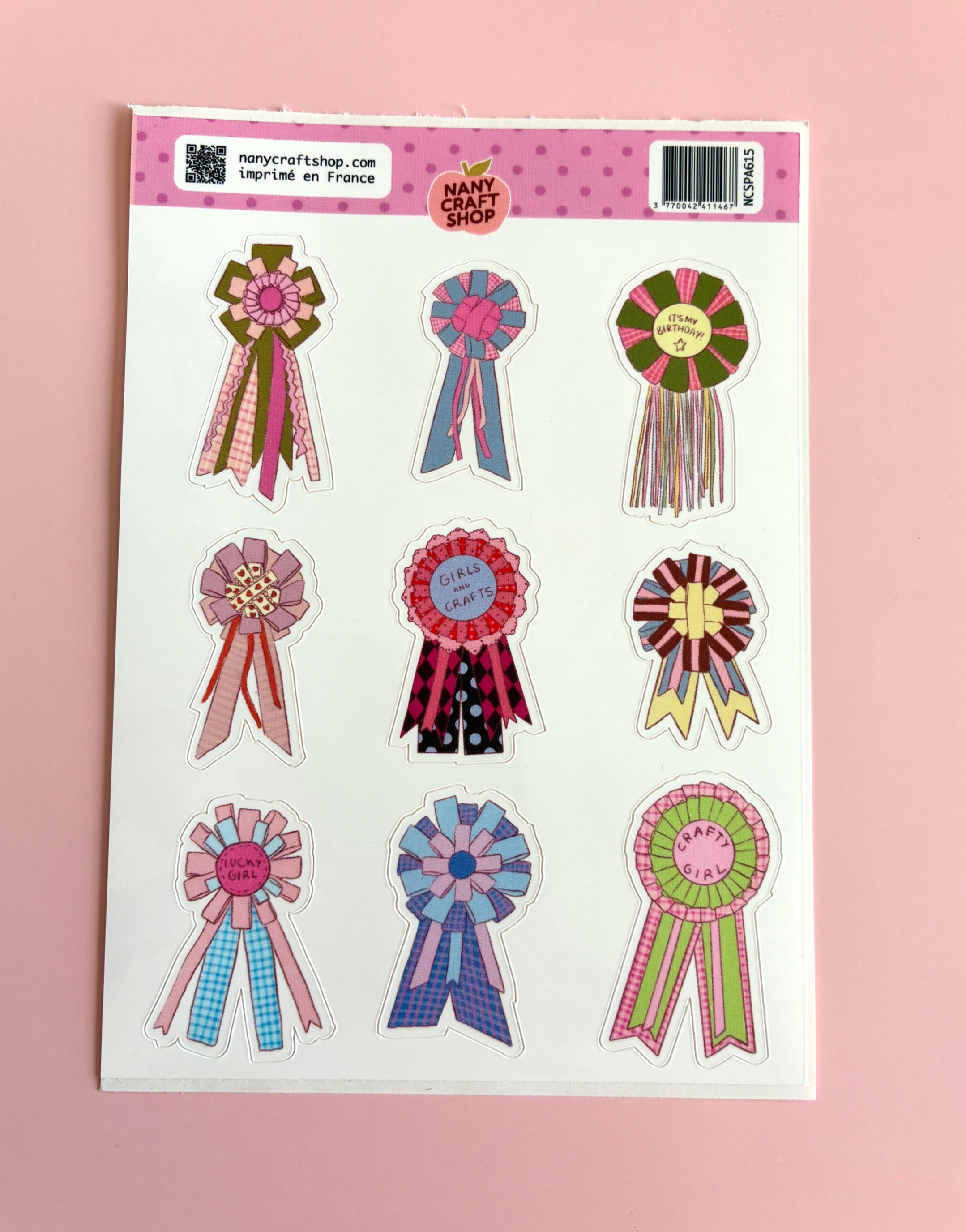 NANY CRAFT SHOP Planche stickers A6 Rosettes