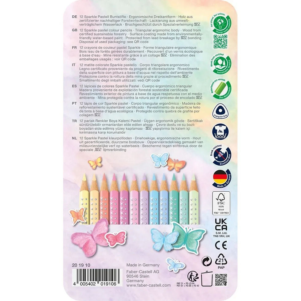 Miniature : FABER CASTELL Crayon de couleur pastel Sparkle, boîte métallique de 12