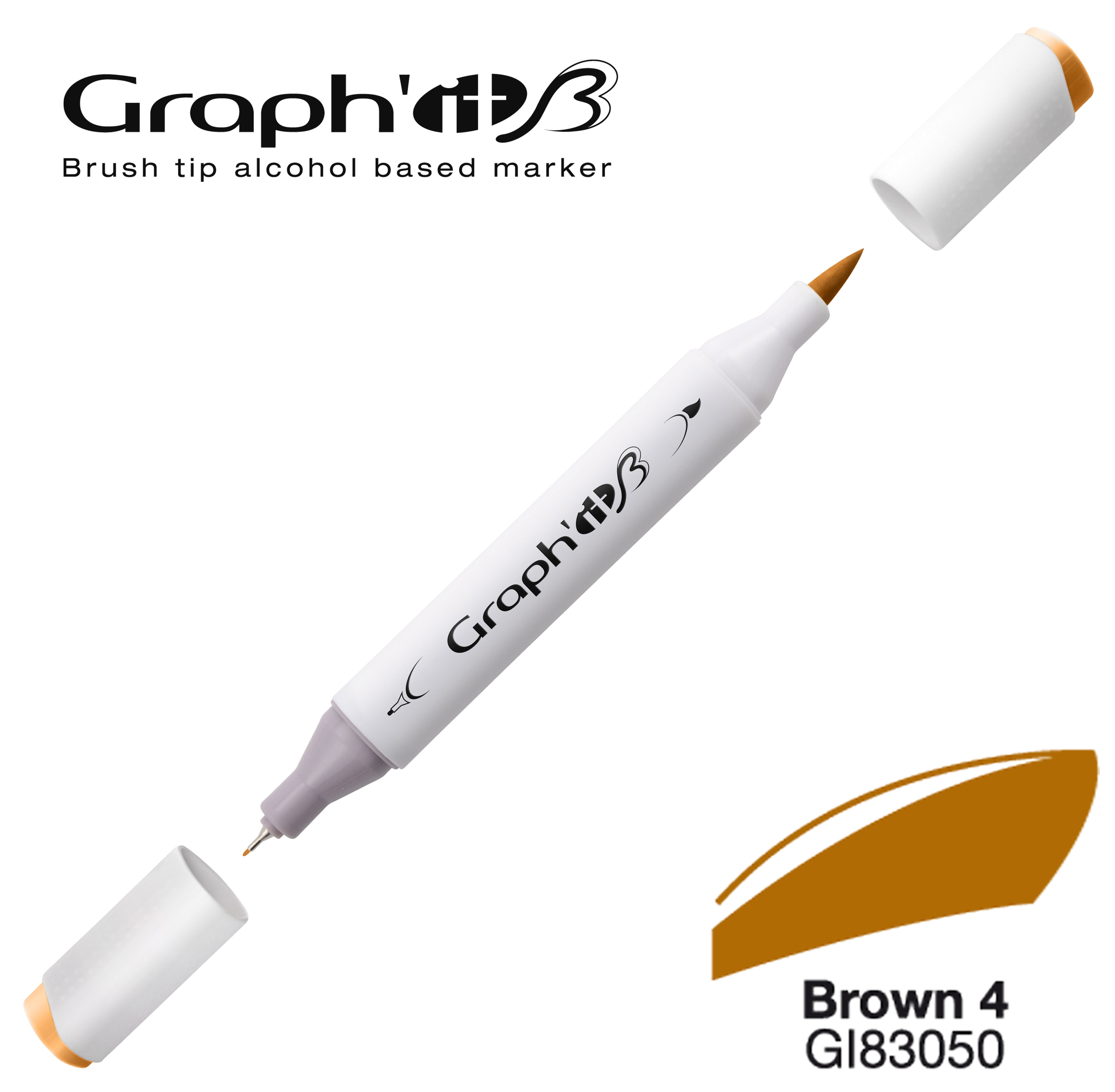 Graph'it Marqueur alcool brush 3050 - Brown 4