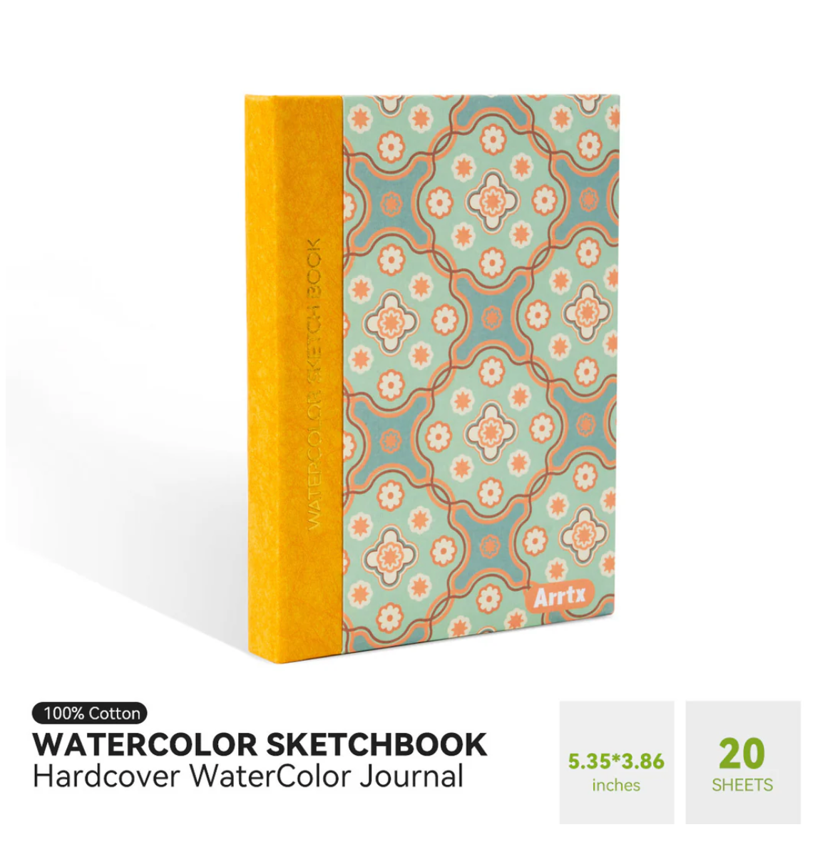 ARRTX Carnet de croquis aquarelle 20 pages 13,6 cm x  9,8 cm