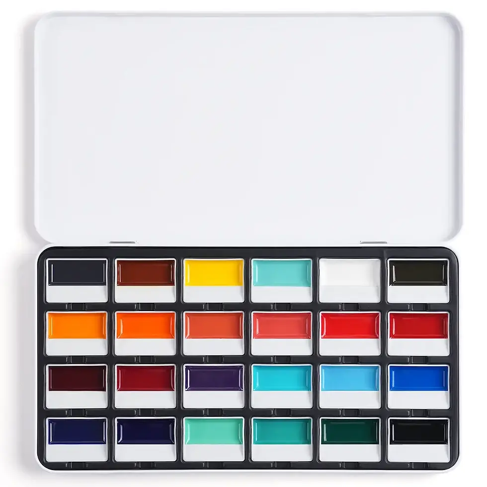Miniature : FUUMUUI Set d'aquarelle de 24 couleurs opaques semi-solides - Earthy Color
