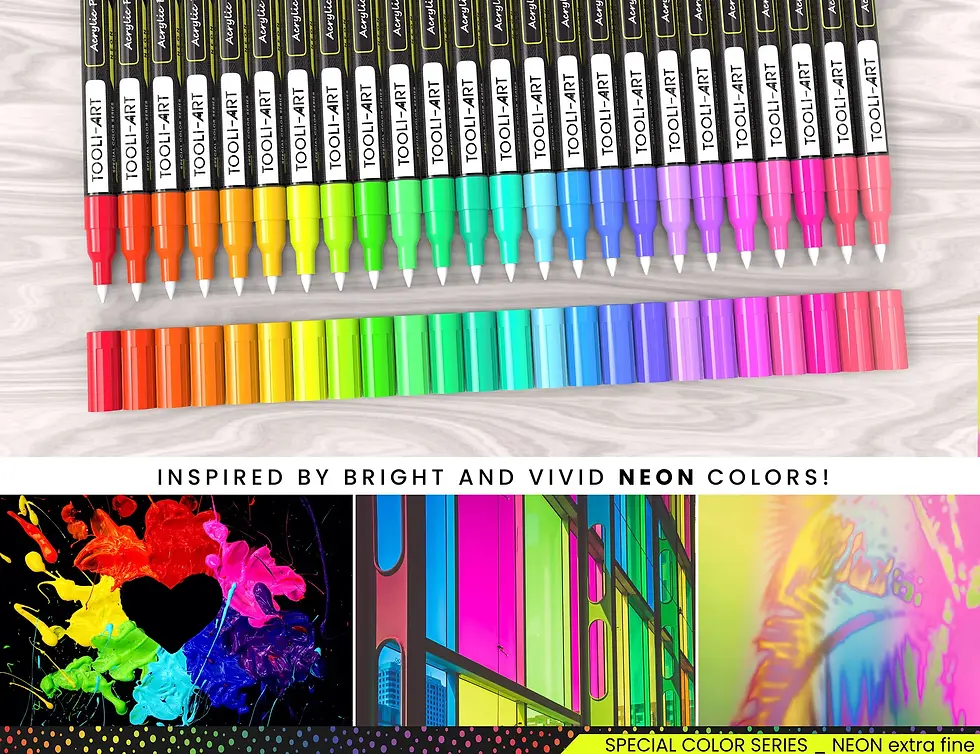Miniature : TOOLI ART Marqueurs Acryliques Set Neon 24 couleurs EF 0.7mm