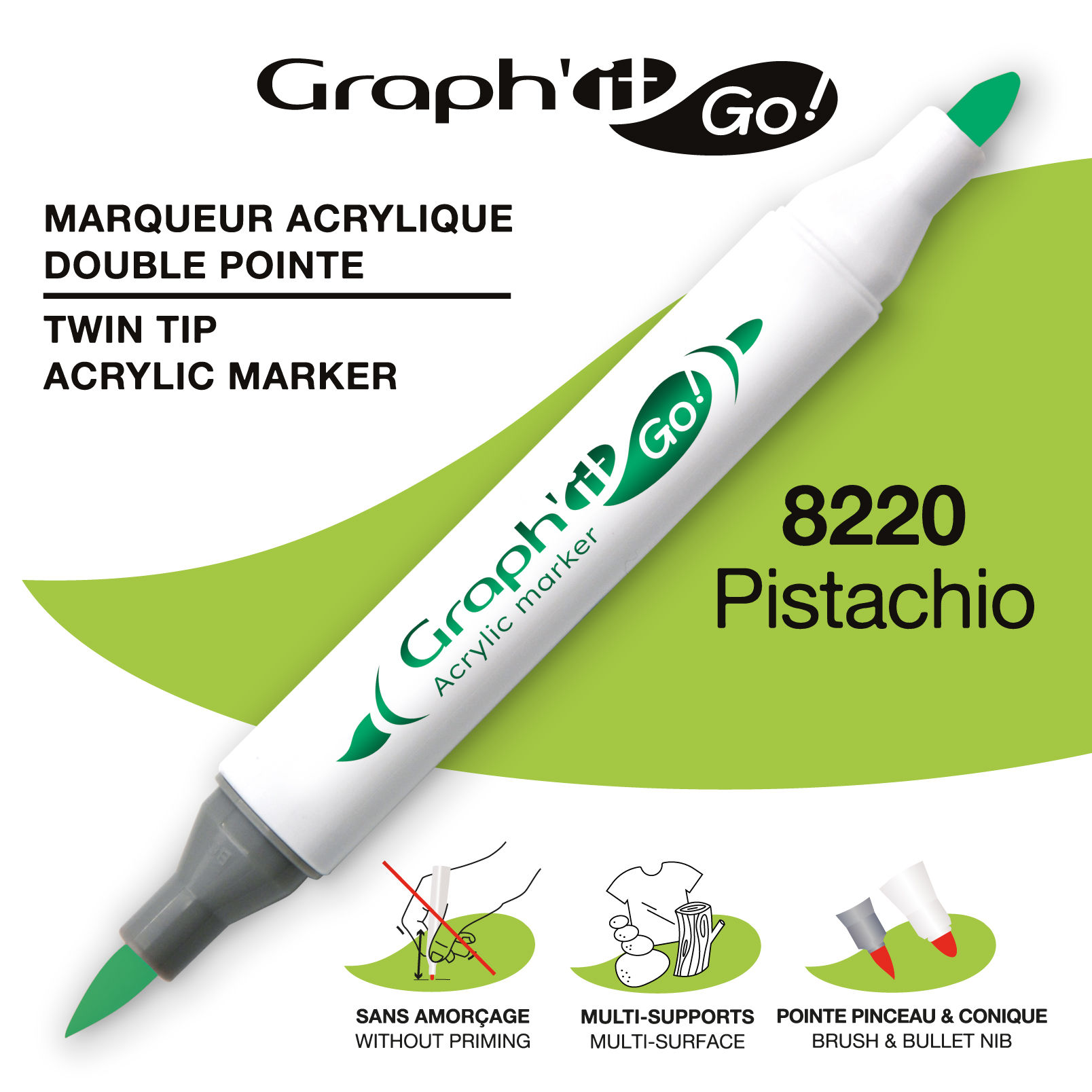 GRAPH'IT GO Marqueur acrylique double pointe - 8220 - PISTACHIO