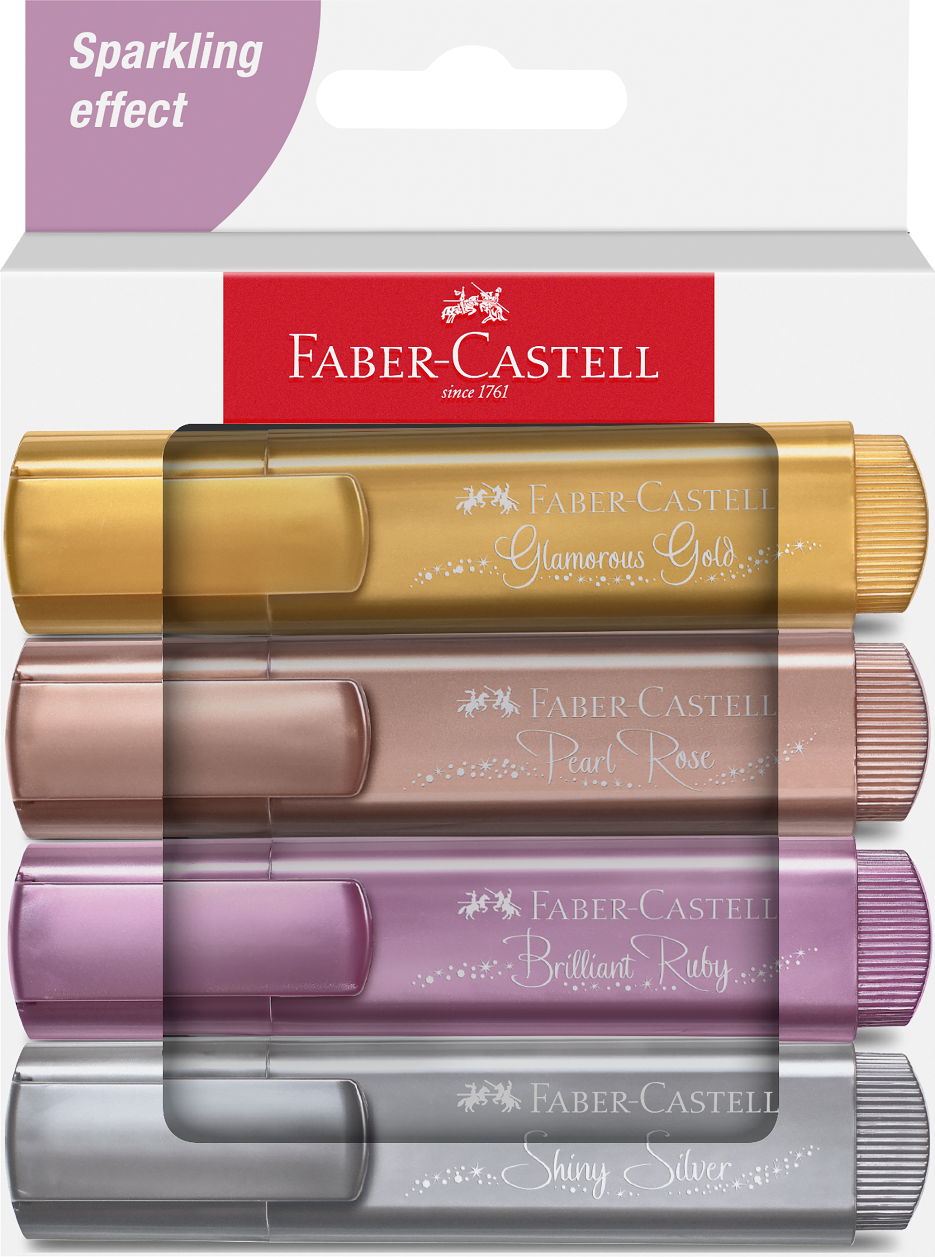FABER CASTELL 4 Surligneurs Texliner 46 Metalliques