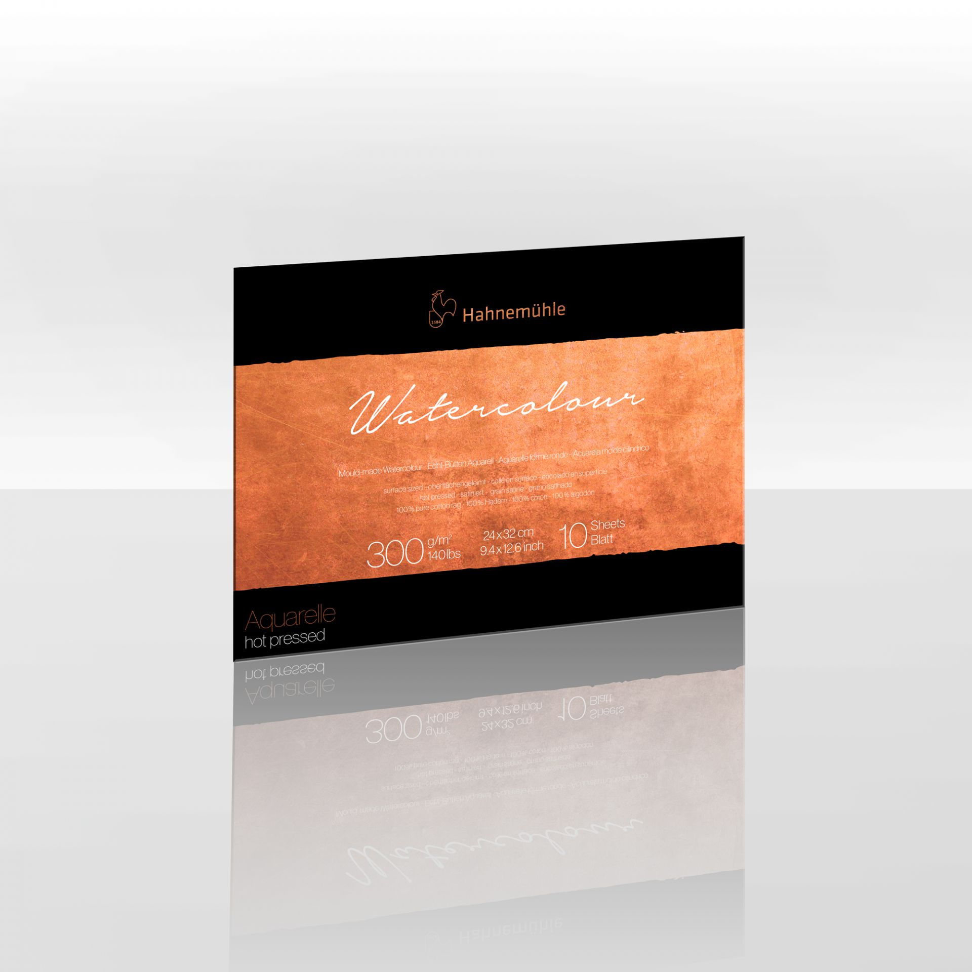 HAHNEMÜHLE The Collection Watercolour 300g/m2 grain satiné, 24x32cm, 10 feuilles