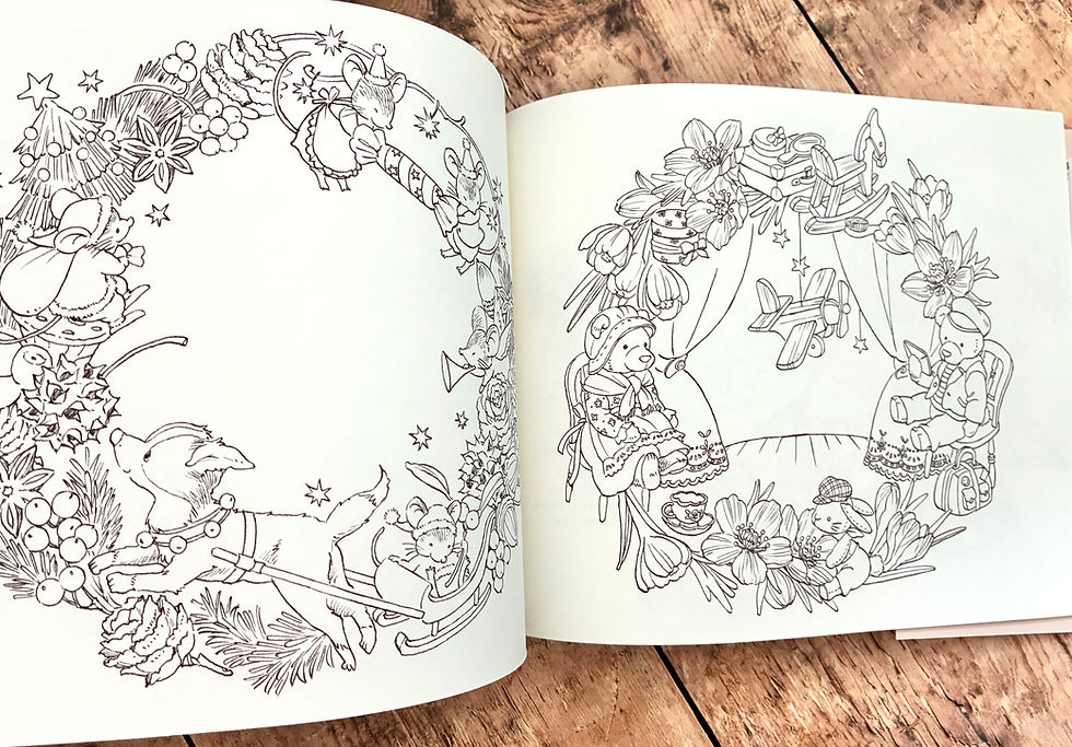 Miniature : Livre de coloriage "Seasonal Wreaths of Plants and Friends"
