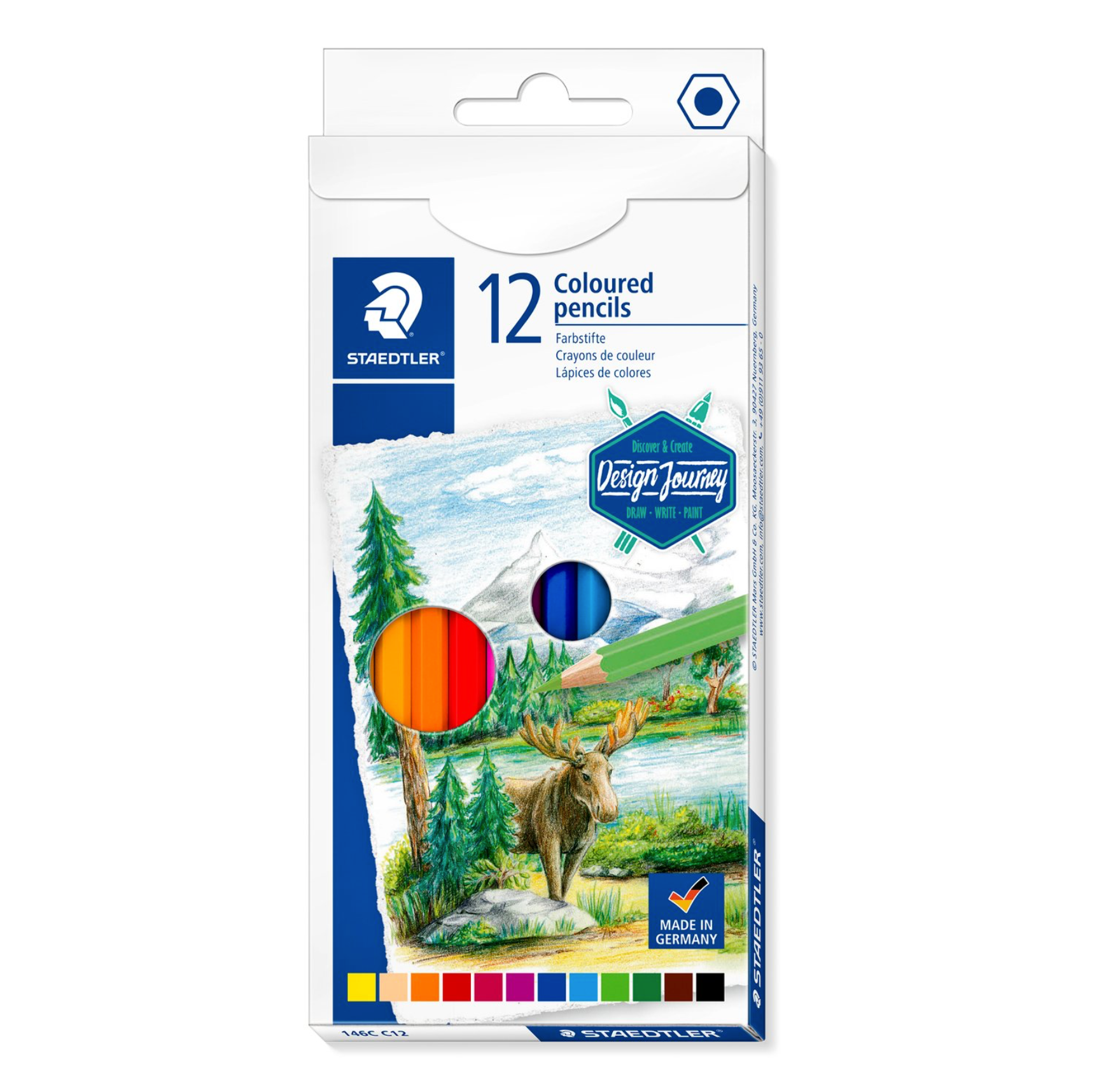 STAEDTLER Etui carton 12 crayons de couleur assortis