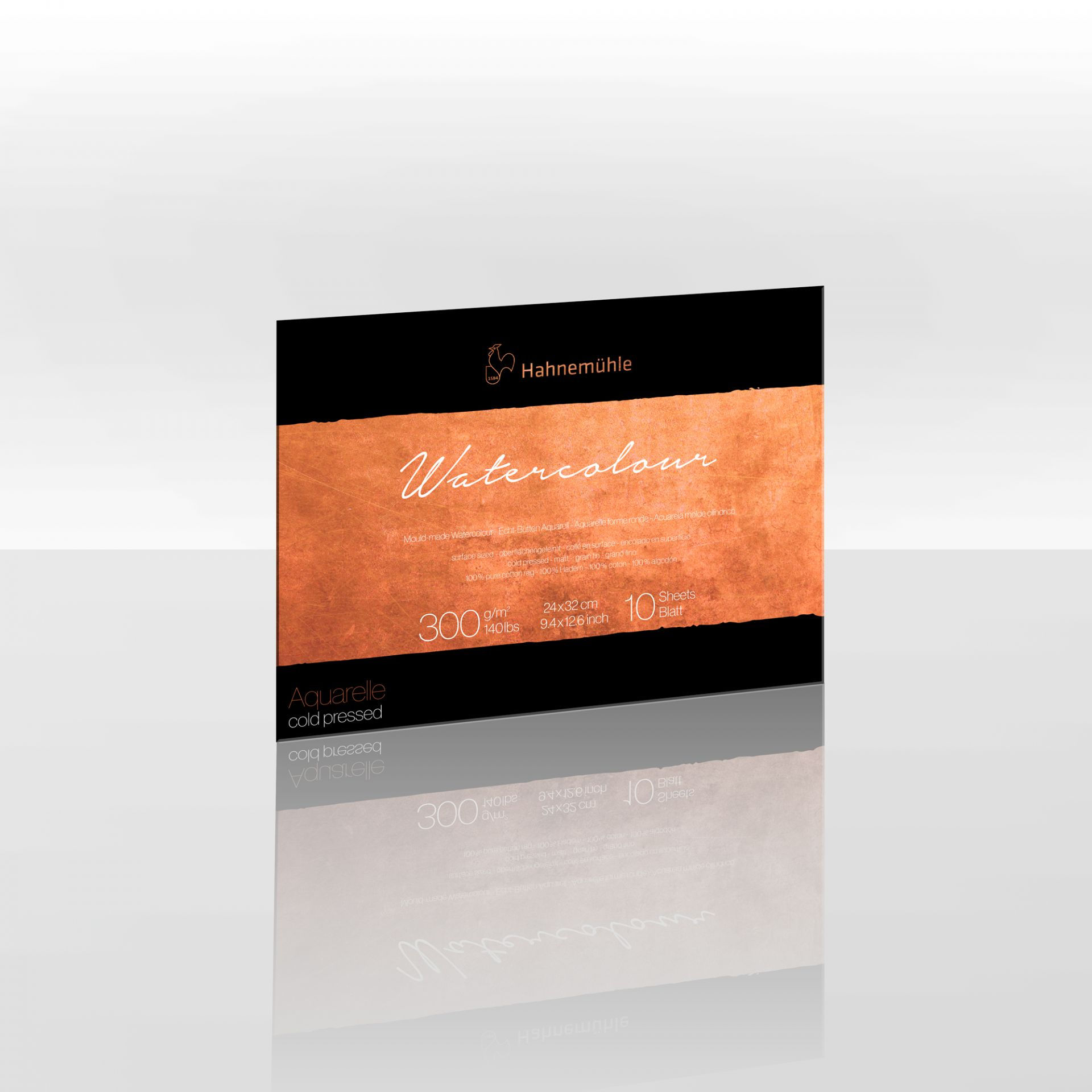 HAHNEMÜHLE The Collection Watercolour 300g/m2 grain fin, 24x32cm, 10 feuilles