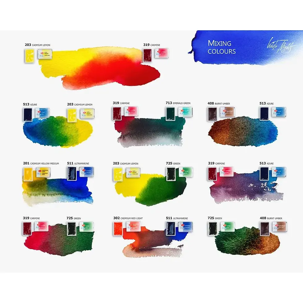 Miniature : White Nights Set d'aquarelle, boîte en plastique, 12 godets