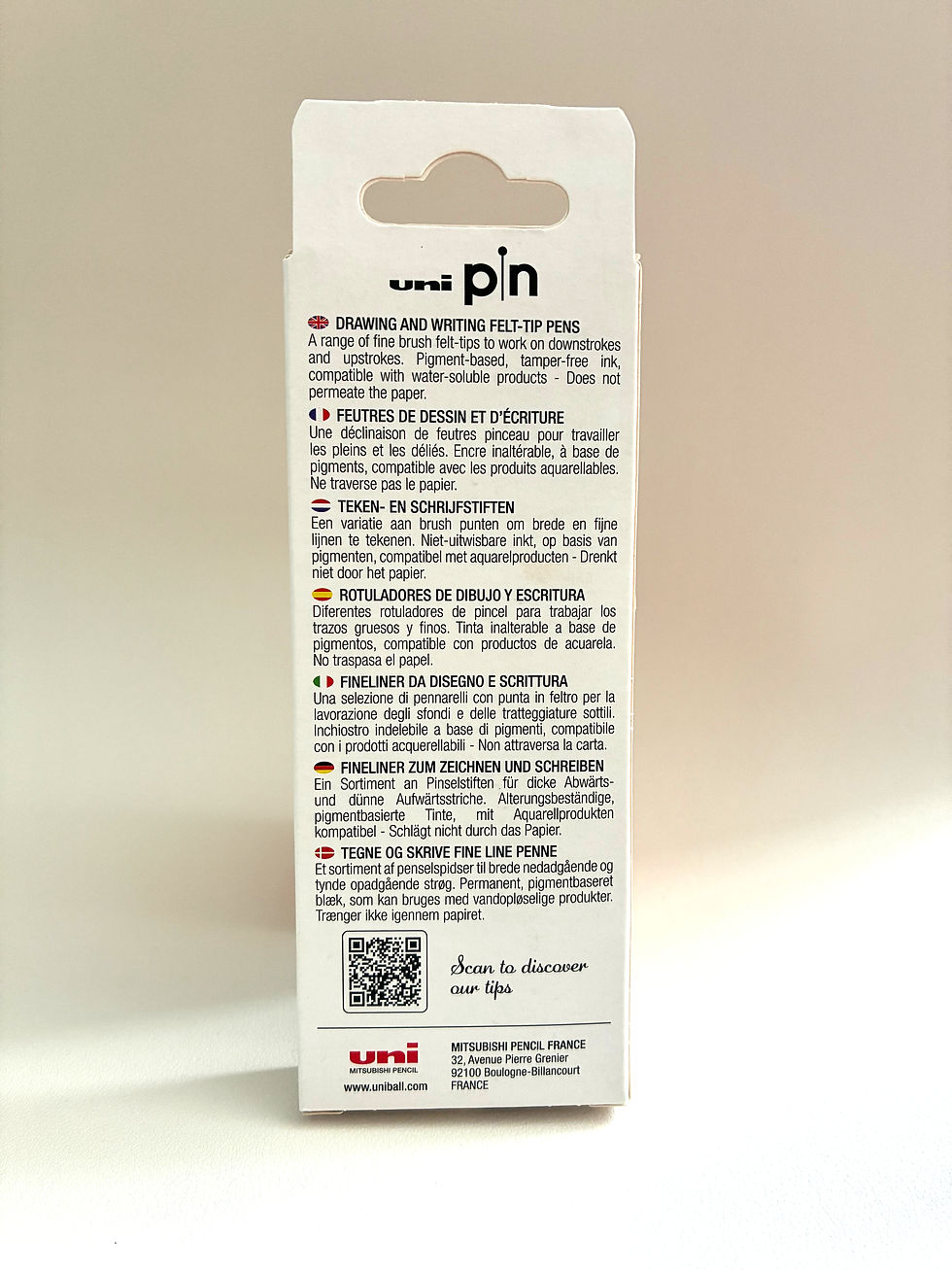 Miniature : UNI BALL Pochette Brush art 5 feutres PIN calibrés noir 5 pointes