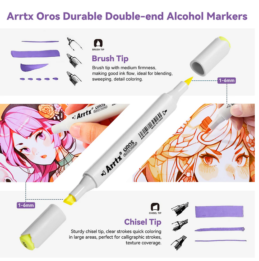 Miniature : ARRTX OROS 66 Feutres à alcool couleurs pastels