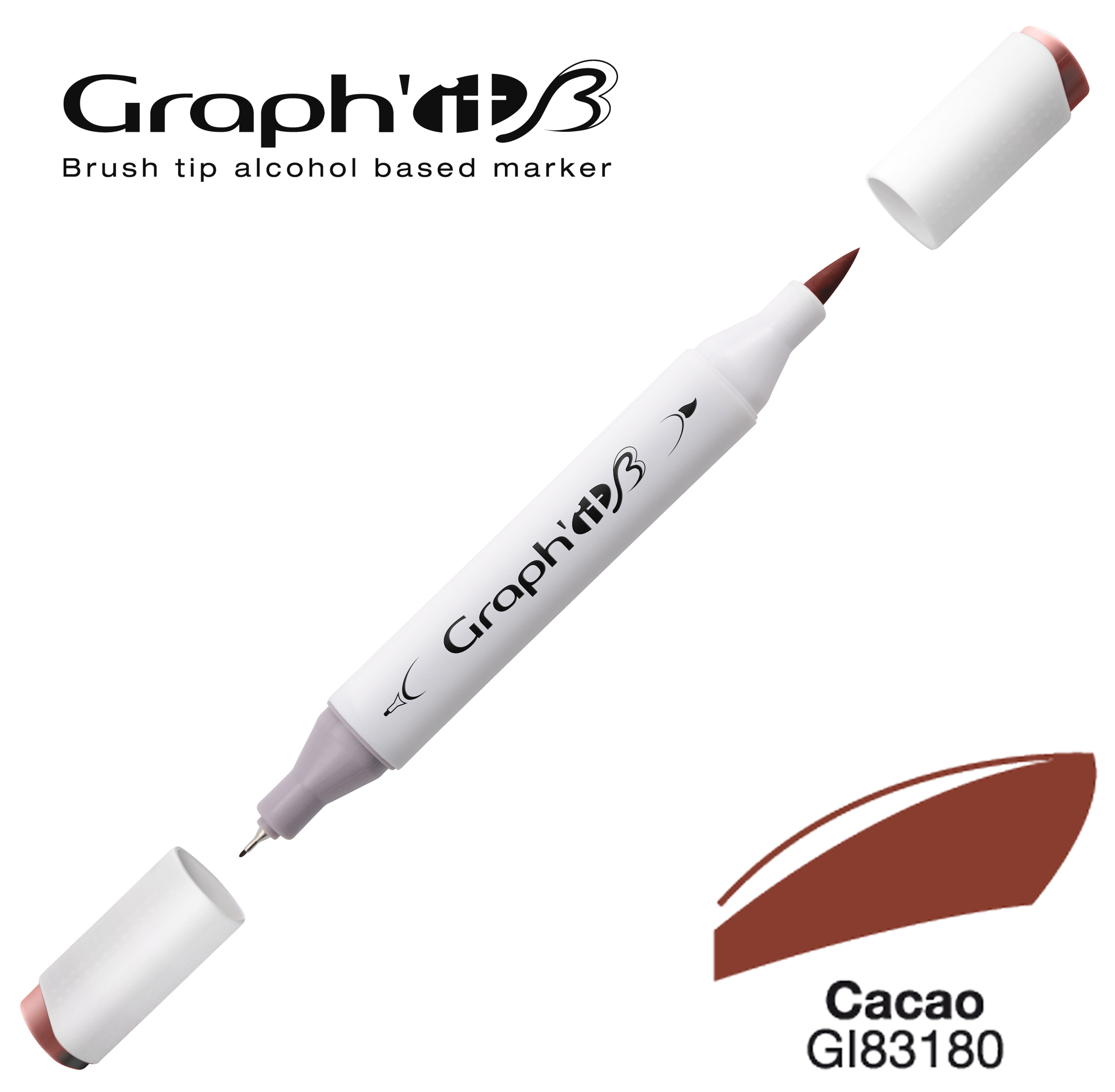Graph'it Marqueur alcool brush 3180 - Cacao