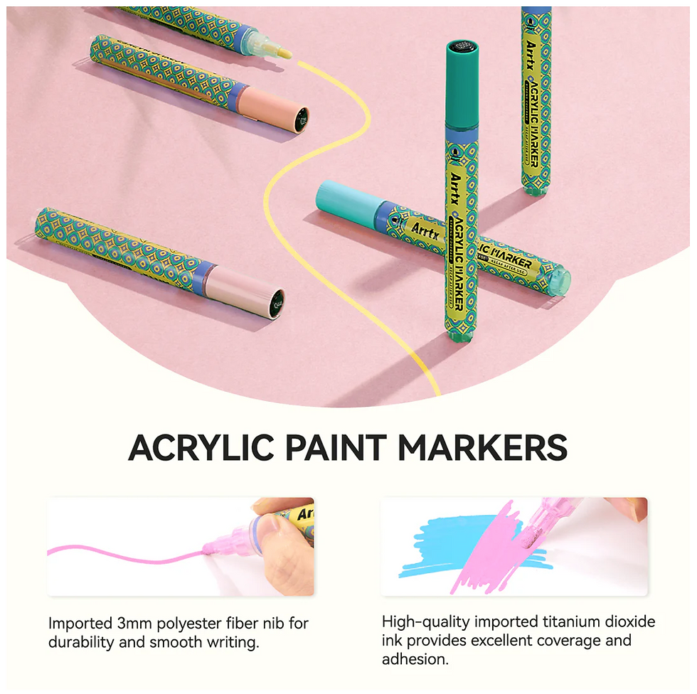 Miniature : ARRTX 48 Marqueurs acryliques à pointe large  (3mm)