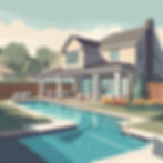 bright airy pool in the backyard of a house in a regular subdivision.jpg