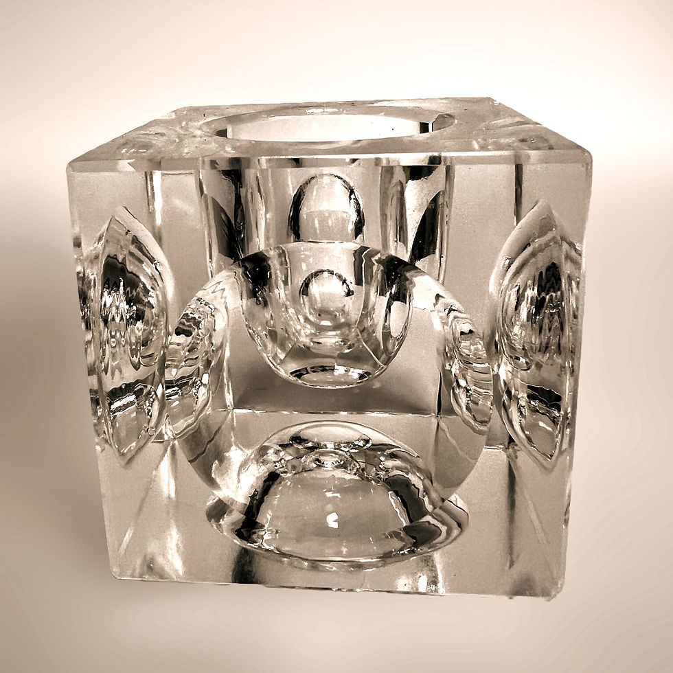 1970 Murano Glass, Optical Cube Lighter - By Antonio Imperatore, Italy