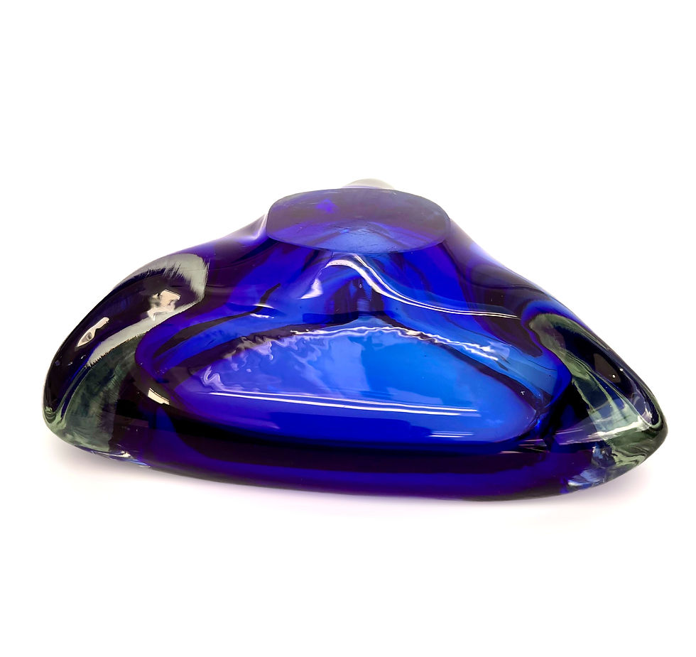 Thumbnail: 1960s Vintage Mid Century Glass Triangle Bowl