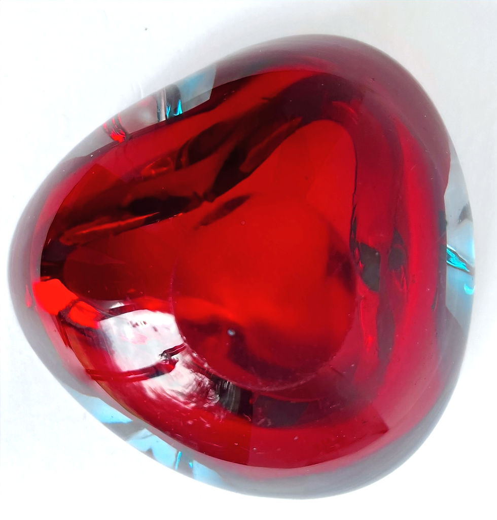 Thumbnail: Italian Sommerso 1960s Murano Glass, by Flavio Poli for Seguso, Red Blue Ashtray