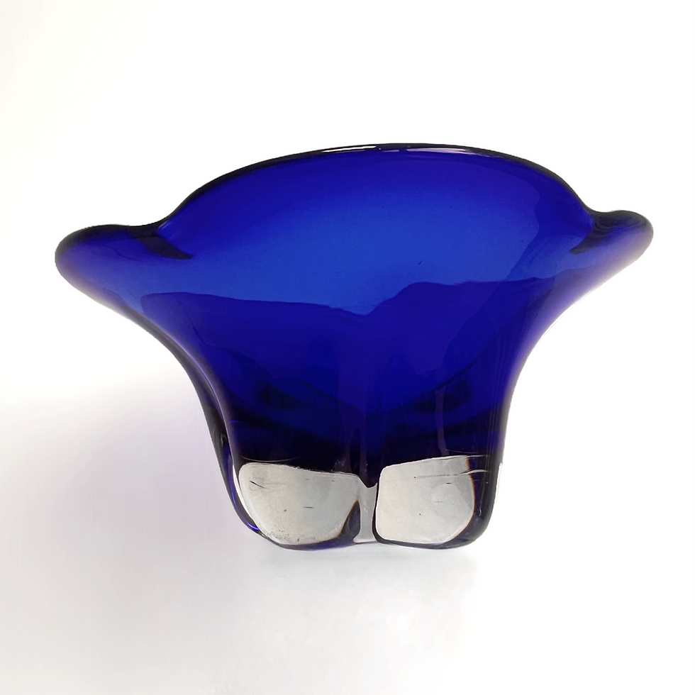 Thumbnail: Vintage 1960s Cobalt Blue Glass Bowl