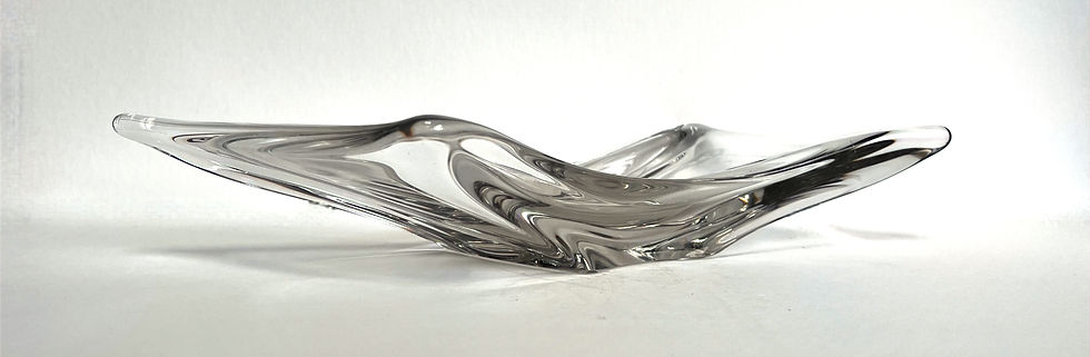 Thumbnail: Vintage, Cofrac Art Varrier, Mid-Century French Crystal Centrepiece