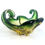 Thumbnail: Vintage Murano Cristallo Venezia Ccc, green/gold Sommerso Glass bowl