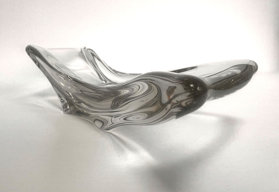 Thumbnail: Vintage, Cofrac Art Varrier, Mid-Century French Crystal Centrepiece