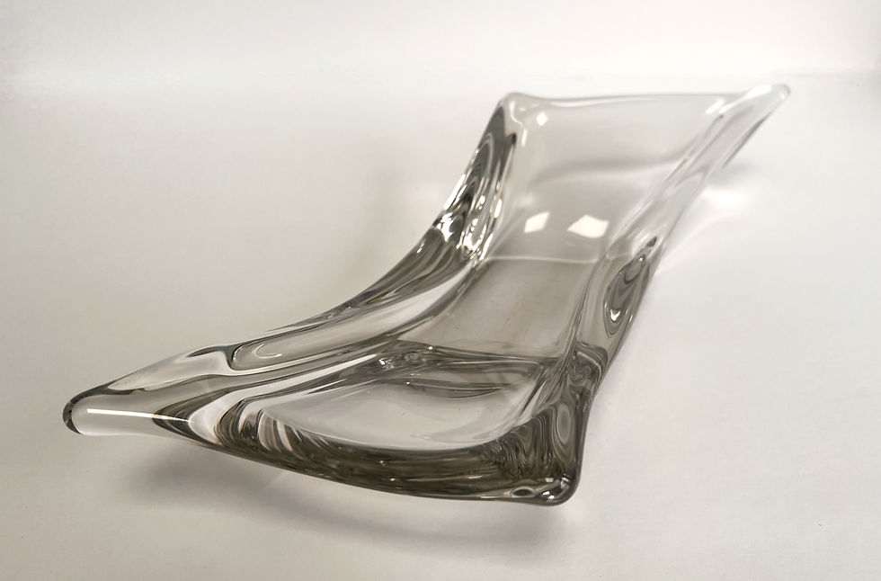Thumbnail: Vintage, Cofrac Art Varrier, Mid-Century French Crystal Centrepiece