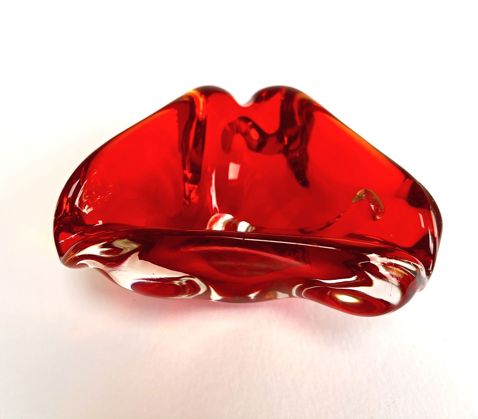 Thumbnail: Vintage 1960's, Murano Seguso Vetri d'Arte, Sommerso freeform glass bowl dish