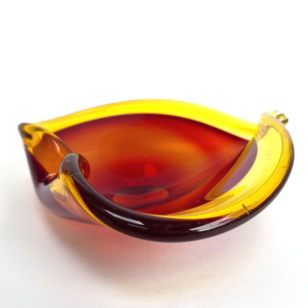 Thumbnail: 1970s Murano style Selenium Amber Red Glass Flame Bowl