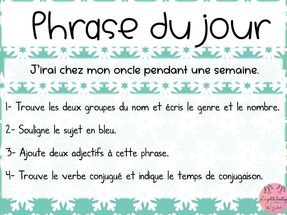 Miniature : Routine du matin - Janvier 4e année