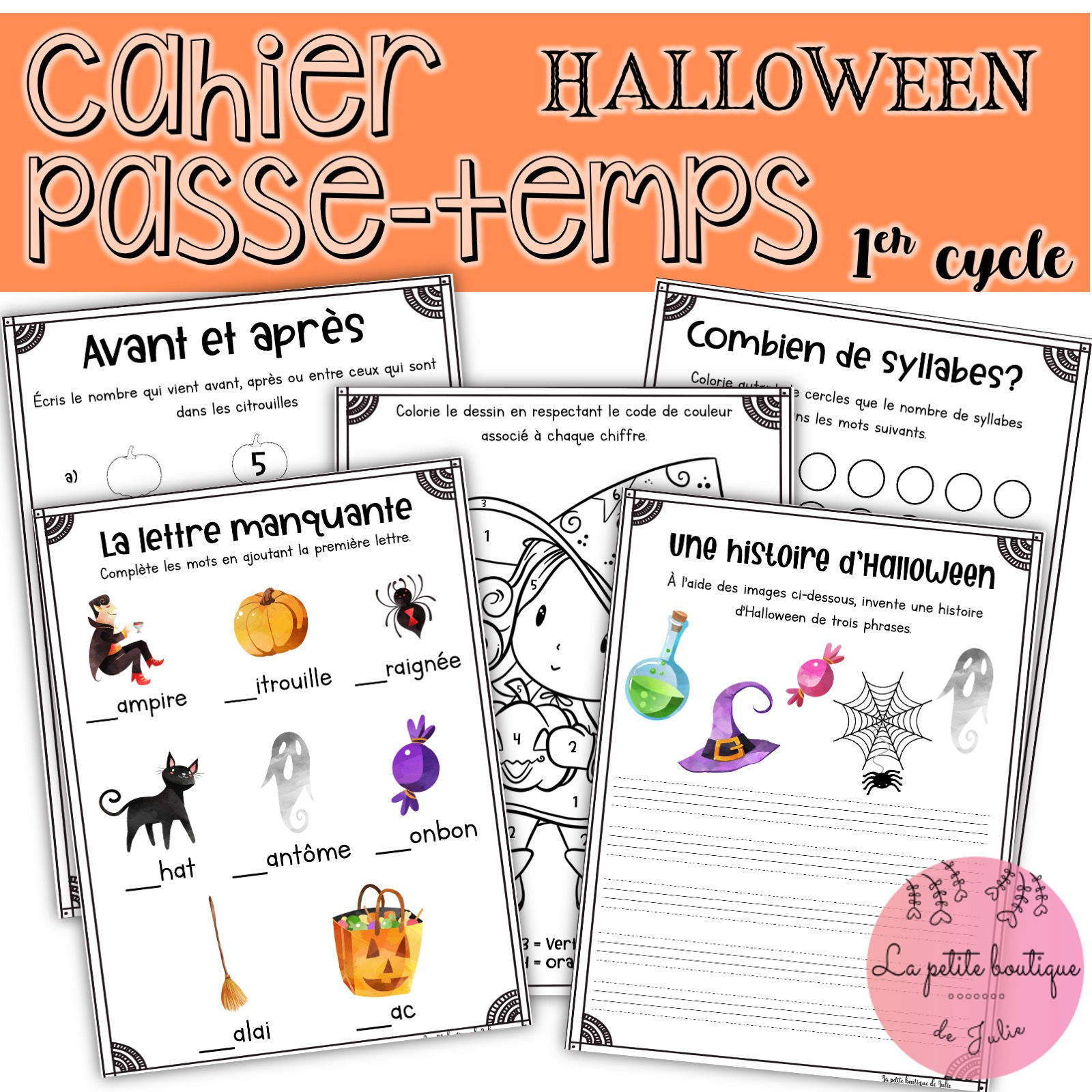 Cahier passe-temps Halloween - 1er cycle
