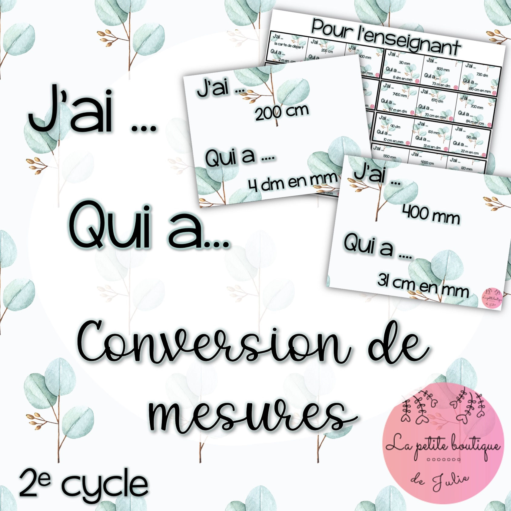 JQA Conversion de mesures 2e & 3e cycle