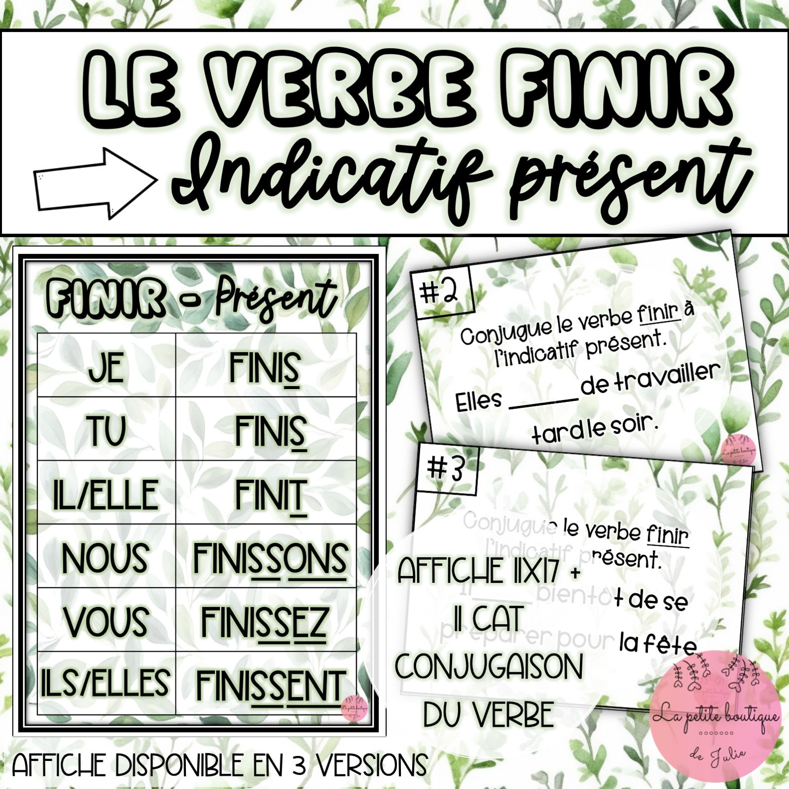 Verbe finir - Présent