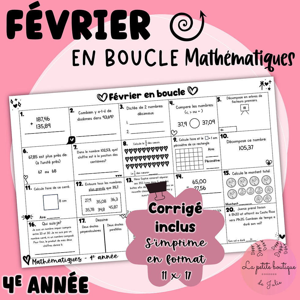 Février en boucle - Math 4e