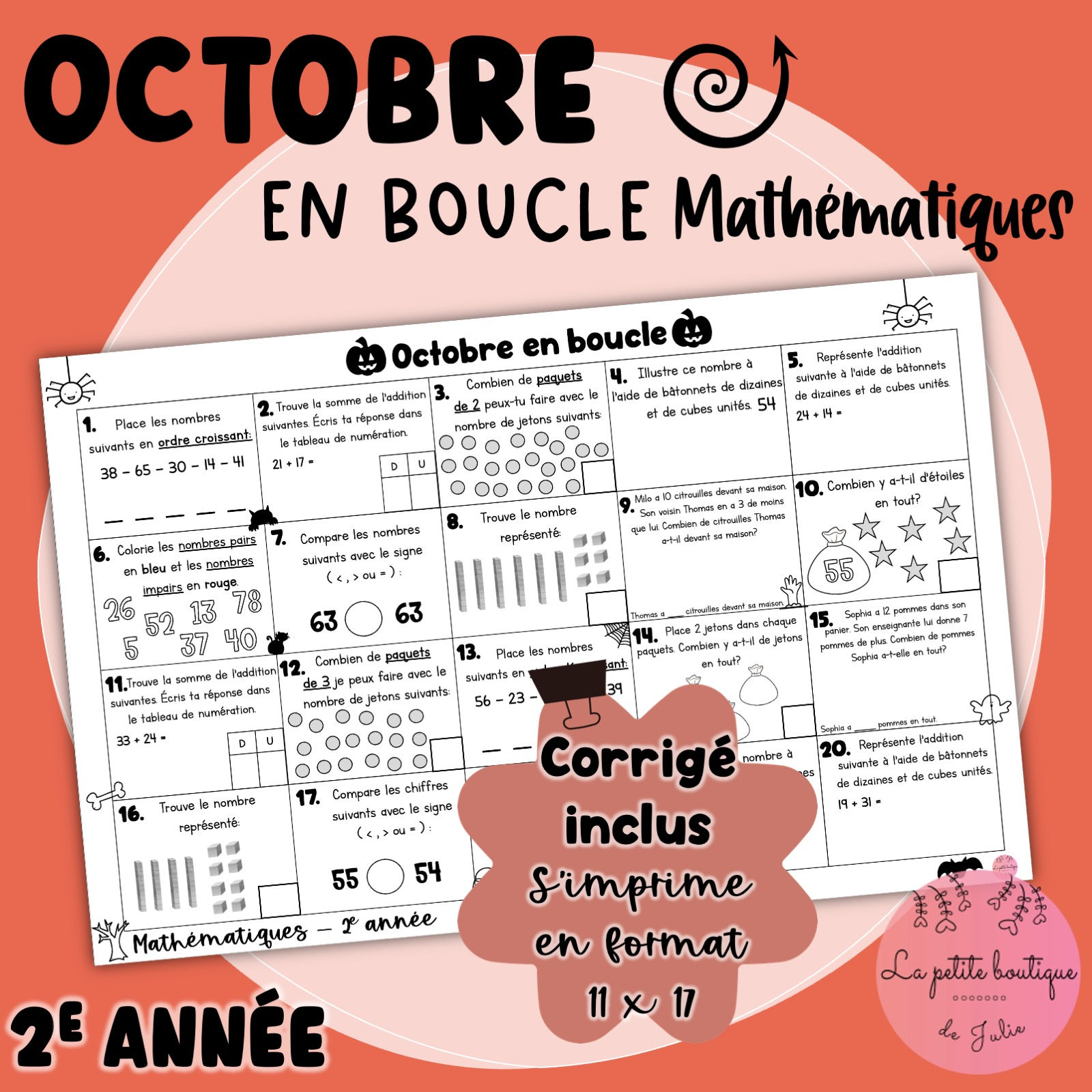 Octobre en boucle - Math 2e