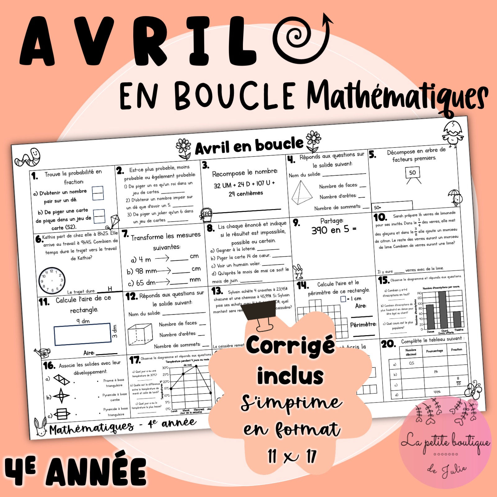 Avril en boucle - Math 4e
